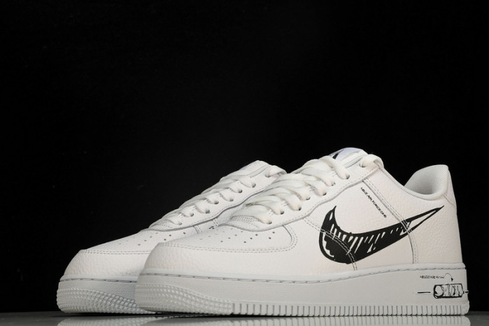 nike air force 1 low sketch white black - cw7581-101