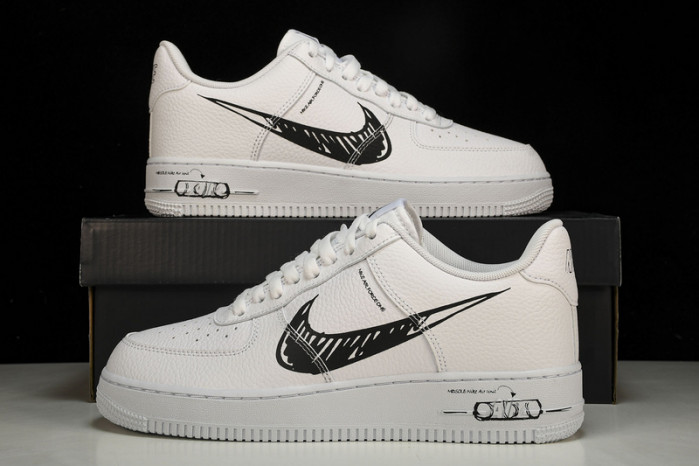nike air force 1 low sketch white black - cw7581-101