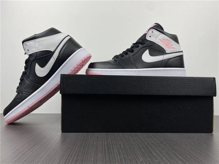 Effortless Jordan1 Mid Arctic Pink Black 555112- 3711