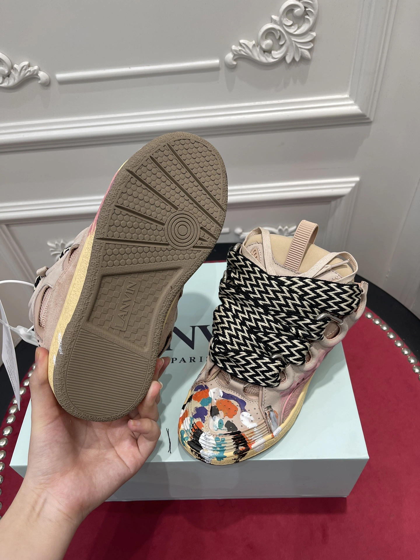 Lanvon Leather CurbGallery Dept. Pale Pink Multi FM-SKRK11-DRGD-P22B5S Lightweight 980