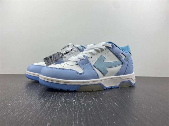 OFF-WHITE OOO Low Out Of Office Calf Leather White Light Blue OMIA189F20LEA Affordable 3111