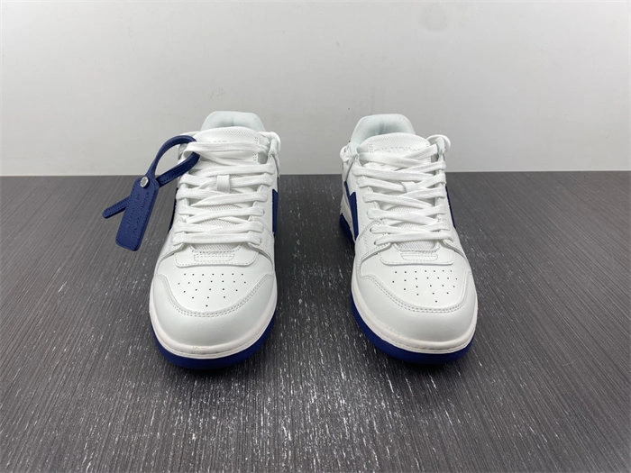 OFF-WHITE Out Of Office OOO Low Tops White White Navy Blue OMIA189F22LEA Flexible 3112